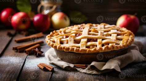 Apple pie in rustic background 26658413 Stock Photo at Vecteezy