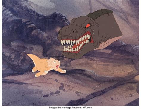 The Land Before Time Cera and Sharptooth Color Model Cel | Lot #18036 | Heritage Auctions