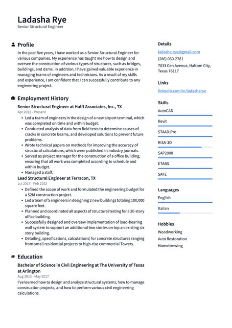 Structural Engineer Resume Example and Writing Guide - ResumeLawyer