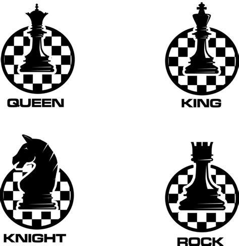 chess queen king knight and rock logo template design vector 5069064 ...