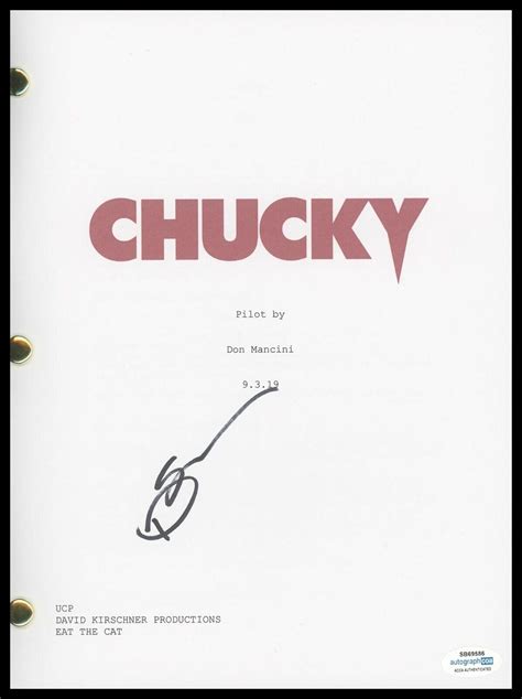 Devon Sawa "Chucky" AUTOGRAPH Signed Full Complete Pilot Episode Script ACOA | Autographia