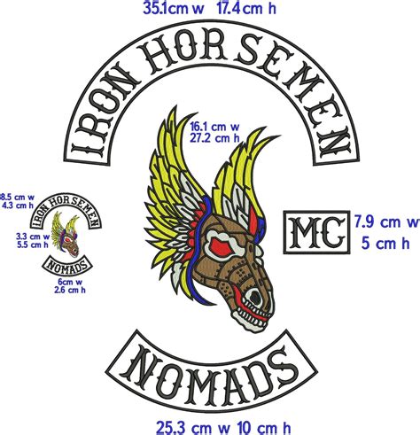 Iron Horsemen Nomads Mc Iron on Embroidered Patch Set of 7pcs - Etsy