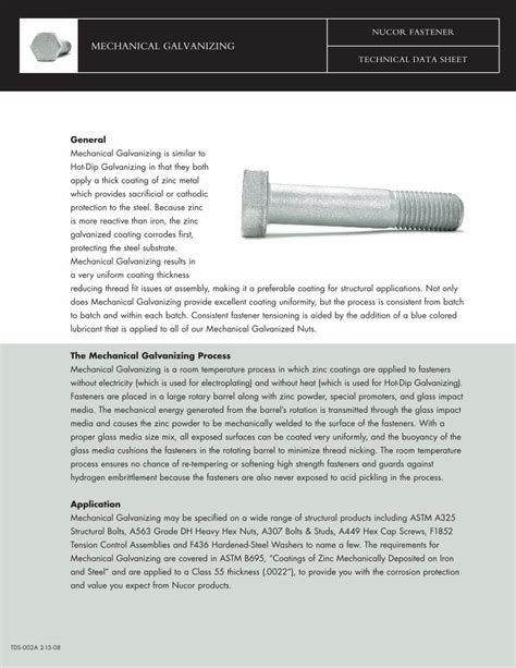 (PDF) mechanical galvanizing - Nucor Fastenernucor-fastener.com/Files ...