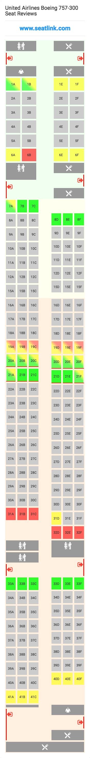 United Airlines Boeing 757-300 Seating Chart - Updated February 2024 - SeatLink