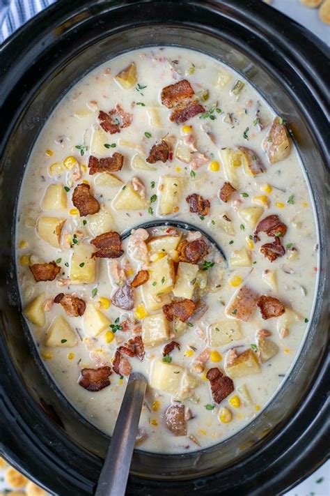 New England Clam Chowder in the Crockpot - The Schmidty Wife