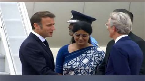 French President Emmanuel Macron arrives in India for G20 Summit