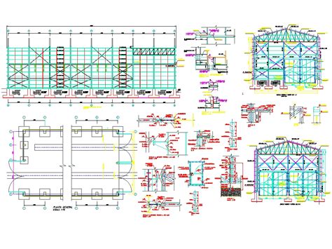 Steel structure warehouse in AutoCAD | CAD download (1.05 MB) | Bibliocad