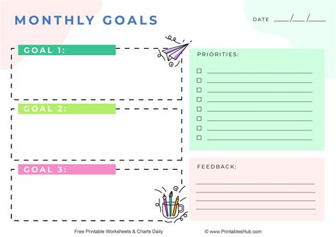 Free Printable Monthly Goal Planner Sheets [PDF] - Printables Hub