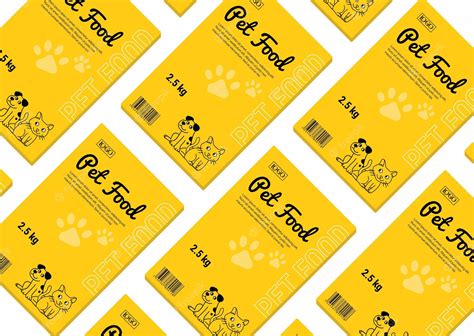 Premium Vector | Cat Dog food label design set abstract yellow black color vector packaging ...