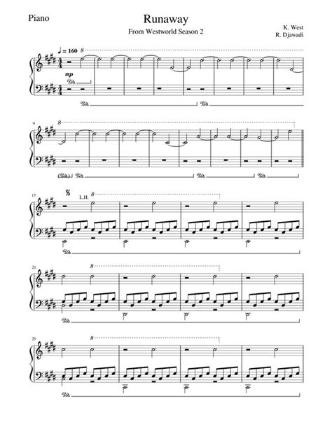 Runaway – Kanye West Sheet music for Piano (Solo) | Musescore.com ...