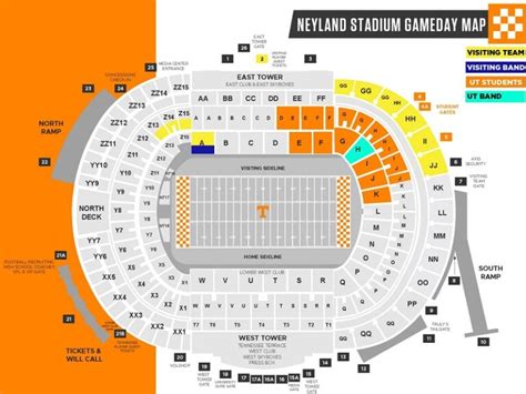 Neyland Stadium Seating Chart with Rows and Seat Numbers, Tickets Price ...