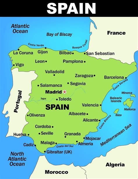 Map of Spain - Guide of the World