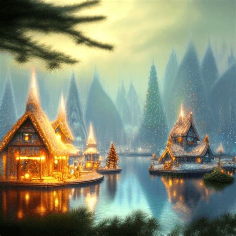 Fantasy Christmas Village Landscape · Creative Fabrica