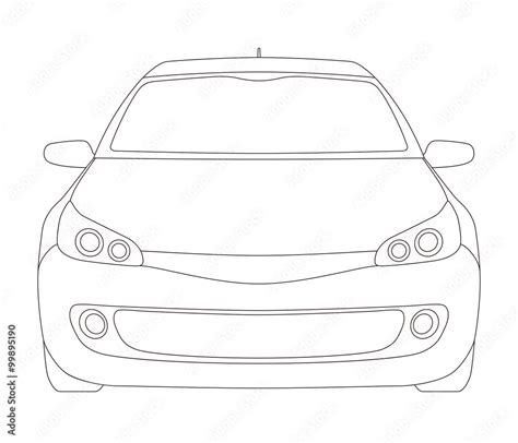 Generic vehicle, front view, line drawing illustration Stock Vector | Adobe Stock