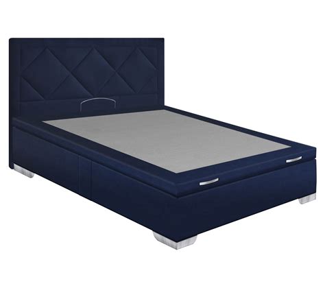 Sommier coffre 160x200 cm SIGNATURE MAXIBOX microfibre bleu - Sommier ...