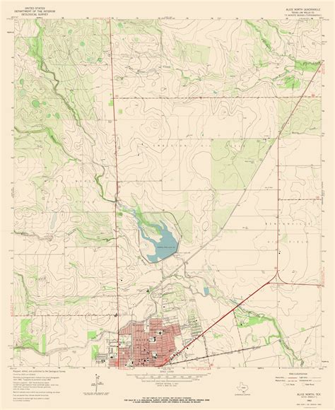 Topographic Map - North Alice Texas Quad - Usgs 1963 - 23 X 28.16 ...