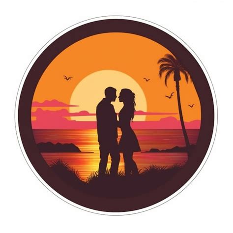 Premium AI Image | Silhouette of a couple on a beach at sunset