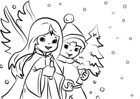 Dibujo de Niños de Navidad para colorear | Dibujos para colorear imprimir gratis