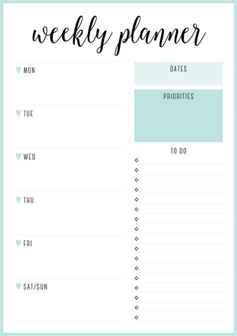 FREE PRINTABLE IRMA WEEKLY PLANNERS - eliza ellis