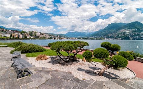 View of Lake Lugano stock photo. Image of landscape, arrivesn - 47396026