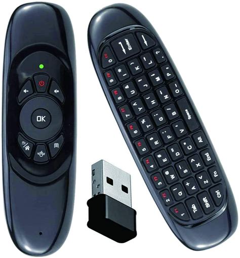 Air Mouse QWERTY Mini Wireless Keyboard 2.4 Ghz Smart TV Remote Controller, LED Indicator with ...