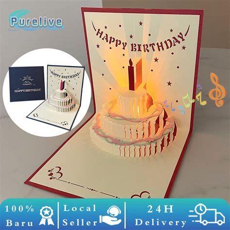 Jual Kartu Ucapan Pop Up Birthday Musik Kartu Pop Up Lampu 3D Card | Shopee Indonesia