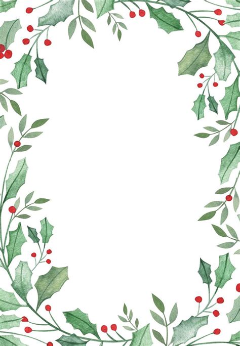 Leaf & Holly Border - Christmas Invitation Template | Greetings Island ...