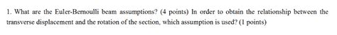 Solved 1. What are the Euler-Bernoulli beam assumptions? (4 | Chegg.com