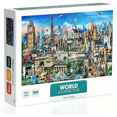 1000 Piece World Landmarks Paper Jigsaw Puzzle for Kids Adult ...