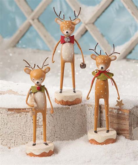 Dasher, Dancer and Prancer Reindeer Figurines | Cute Christmas ...