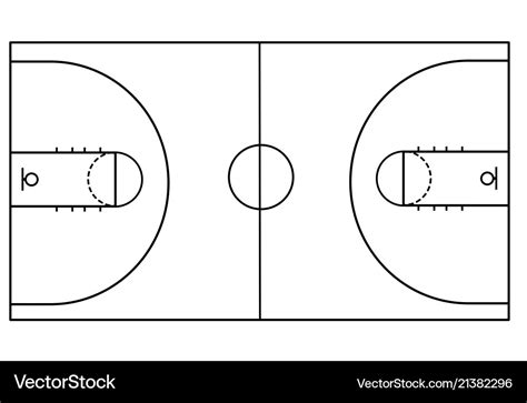 Basketball court on white background Royalty Free Vector