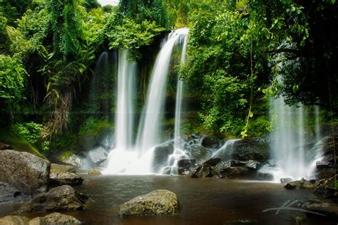 Waterfall in Phnom Kulen Siem Reap Cambodia