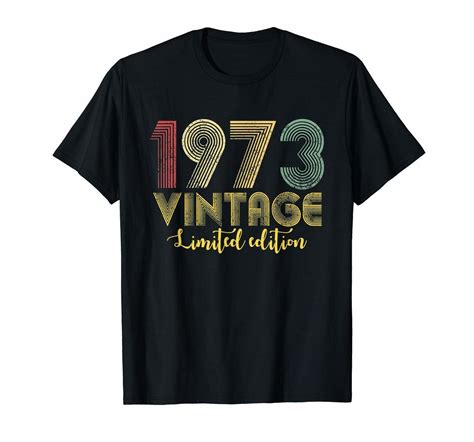 Vintage 1973 T Shirt Born In 1973 Retro 46th Birthday Gifts