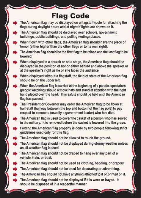 Us Flag Etiquette Printable Pamphlet