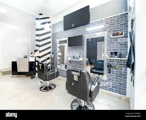 Modern bright beauty salon. Hair salon interior business with ...