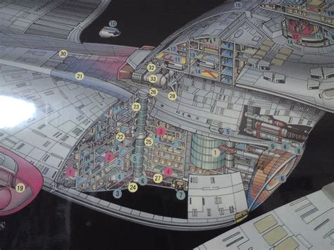 Cutaway schematic of decks from drive section of U.S.S. Enterprise NCC-1701 D | Star trek ships ...