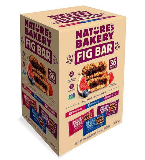 Buy Nature Bakerys Fig Bar Variety Pack 3 Flavors: Fig, Blueberry, and Raspberry 2 Oz. Bar 36 ...