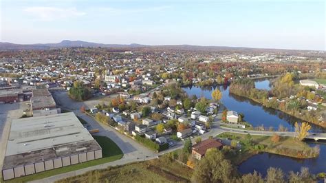 Drone view of Magog, Quebec - YouTube