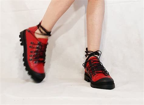 Extravagant Red Women Sneakers Leather Sneakers Comfortable - Etsy