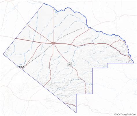 Map of Pecos County, Texas - Thong Thai Real