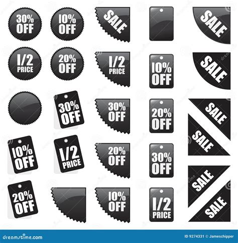 Set of sale stickers stock vector. Illustration of marketing - 9274331