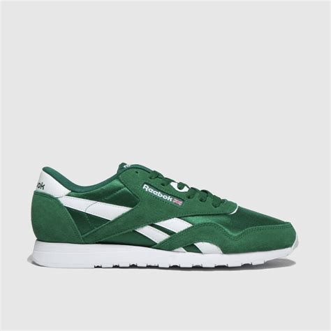 mens green reebok classic nylon trainers | schuh