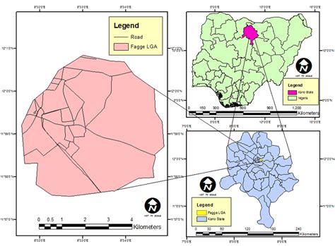 Map of Nigeria showing Kano State and the Study Area (Fagge LGA) | Download Scientific Diagram