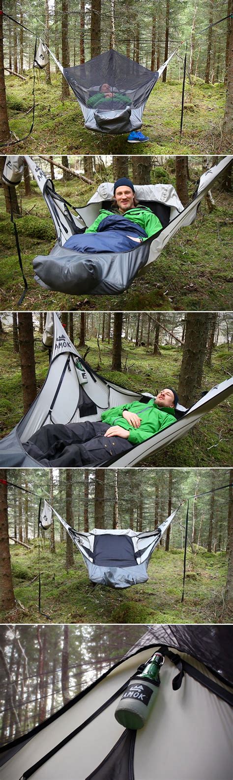 Amok Draumr Hammock Tent Keeps You Safe from Creepy Crawlies and Mosquitoes, is Suspended from ...