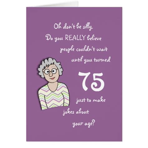 75th Birthday For Her-Funny Card | Zazzle