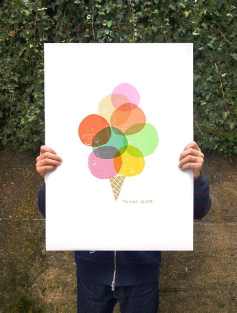 Mi piace gelato poster print 20"x27" - archival fine art giclée print Ice Cream Art, Gelato Ice ...