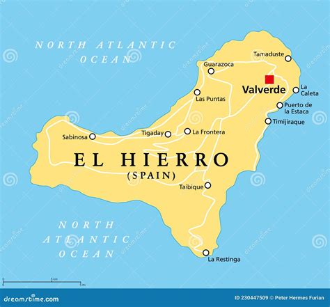 El Hierro Island, Political Map, Part of the Canary Islands, Spain Stock Vector - Illustration ...