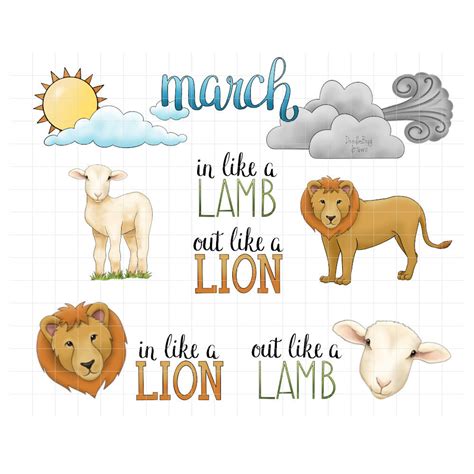 March Weather : In Like a Lamb Out Like a Lion Digital | Etsy