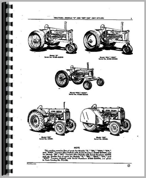 John Deere B Tractor Parts Manual