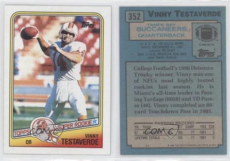 1988 Topps #352 Vinny Testaverde Tampa Bay Buccaneers RC Rookie Football Card | eBay